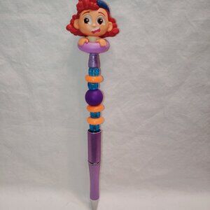 Disney Doorable- Pool Party Giulia  - Handmade Beaded Pen Luca